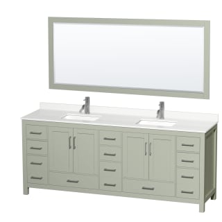 A thumbnail of the Wyndham Collection WCS141484D-QTZ-UNSM70 Light Green / White Quartz Top / Brushed Nickel Hardware