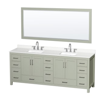 A thumbnail of the Wyndham Collection WCS141484D-QTZ-US3M70 Light Green / White Quartz Top / Brushed Nickel Hardware