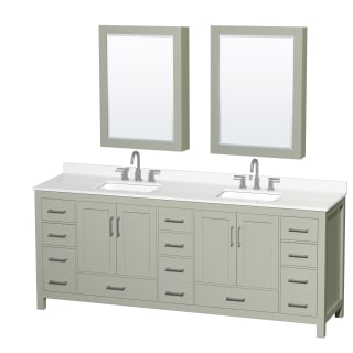 A thumbnail of the Wyndham Collection WCS141484D-QTZ-US3MED Light Green / White Quartz Top / Brushed Nickel Hardware