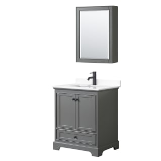 A thumbnail of the Wyndham Collection WCS202030S-VCA-MED Dark Gray / White Cultured Marble Top / Matte Black Hardware