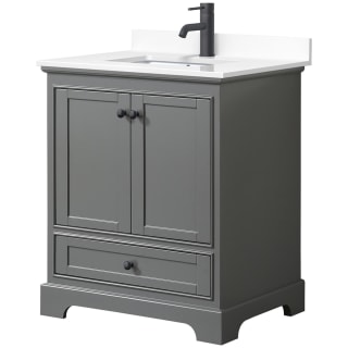 A thumbnail of the Wyndham Collection WCS202030S-VCA-MXX Dark Gray / White Cultured Marble Top / Matte Black Hardware