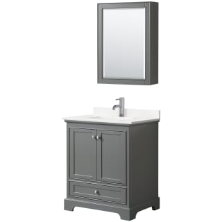 A thumbnail of the Wyndham Collection WCS202030S-QTZ-UNSMED Dark Gray / White Quartz Top / Polished Chrome Hardware