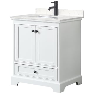 A thumbnail of the Wyndham Collection WCS202030S-VCA-MXX White / Carrara Cultured Marble Top / Matte Black Hardware