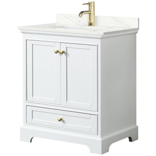 A thumbnail of the Wyndham Collection WCS202030S-QTZ-UNSMXX White / Giotto Quartz Top / Brushed Gold Hardware