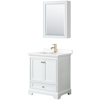 A thumbnail of the Wyndham Collection WCS202030S-VCA-MED White / White Cultured Marble Top / Brushed Gold Hardware