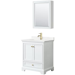 A thumbnail of the Wyndham Collection WCS202030S-QTZ-UNSMED White / White Quartz Top / Brushed Gold Hardware
