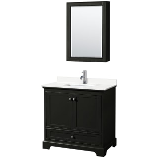 A thumbnail of the Wyndham Collection WCS202036S-QTZ-UNSMED Dark Espresso / White Quartz Top / Polished Chrome Hardware