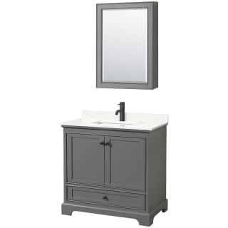 A thumbnail of the Wyndham Collection WCS202036S-QTZ-UNSMED Dark Gray / Giotto Quartz Top / Matte Black Hardware