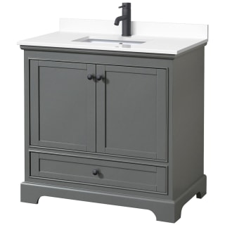 A thumbnail of the Wyndham Collection WCS202036S-VCA-MXX Dark Gray / White Cultured Marble Top / Matte Black Hardware