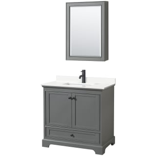 A thumbnail of the Wyndham Collection WCS202036S-QTZ-UNSMED Dark Gray / White Quartz Top / Matte Black Hardware