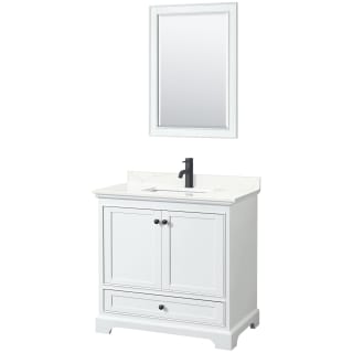 A thumbnail of the Wyndham Collection WCS202036S-QTZ-UNSM24 White / Giotto Quartz Top / Matte Black Hardware