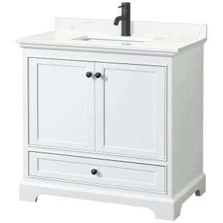 A thumbnail of the Wyndham Collection WCS202036S-QTZ-UNSMXX White / Giotto Quartz Top / Matte Black Hardware