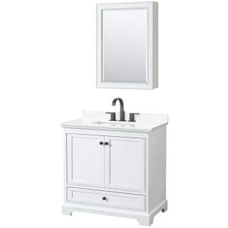 A thumbnail of the Wyndham Collection WCS202036S-QTZ-US3MED White / Giotto Quartz Top / Matte Black Hardware