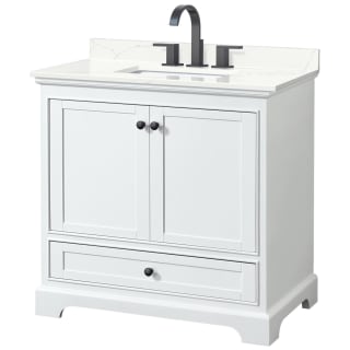 A thumbnail of the Wyndham Collection WCS202036S-QTZ-US3MXX White / Giotto Quartz Top / Matte Black Hardware