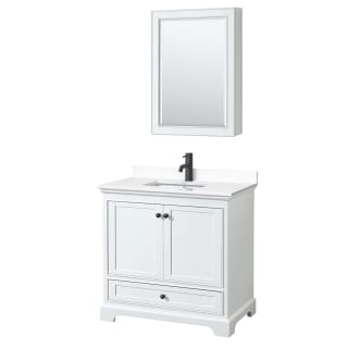 A thumbnail of the Wyndham Collection WCS202036S-VCA-MED White / White Cultured Marble Top / Matte Black Hardware