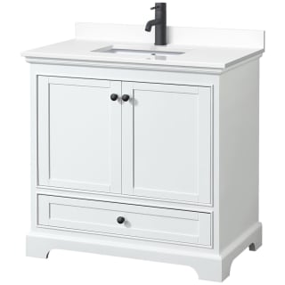 A thumbnail of the Wyndham Collection WCS202036S-VCA-MXX White / White Cultured Marble Top / Matte Black Hardware
