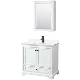 A thumbnail of the Wyndham Collection WCS202036S-QTZ-UNSMED White / White Quartz Top / Matte Black Hardware