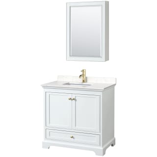 A thumbnail of the Wyndham Collection WCS202036S-VCA-MED White / Carrara Cultured Marble Top / Brushed Gold Hardware