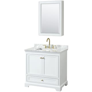 A thumbnail of the Wyndham Collection WCS202036SCMUNSMED White / White Carrara Marble Top / Brushed Gold Hardware