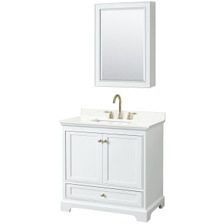 A thumbnail of the Wyndham Collection WCS202036S-QTZ-US3MED White / Giotto Quartz Top / Brushed Gold Hardware