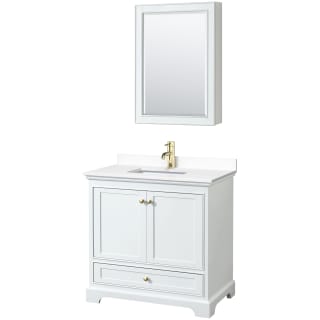 A thumbnail of the Wyndham Collection WCS202036S-VCA-MED White / White Cultured Marble Top / Brushed Gold Hardware