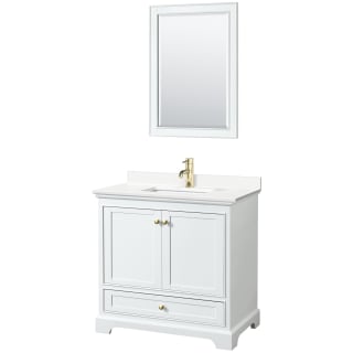 A thumbnail of the Wyndham Collection WCS202036S-QTZ-UNSM24 White / White Quartz Top / Brushed Gold Hardware