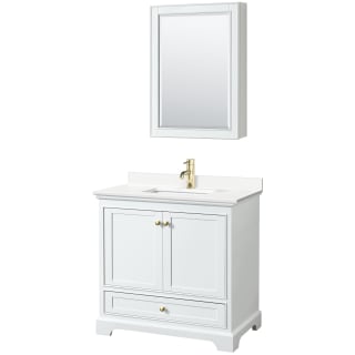 A thumbnail of the Wyndham Collection WCS202036S-QTZ-UNSMED White / White Quartz Top / Brushed Gold Hardware