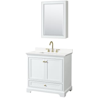 A thumbnail of the Wyndham Collection WCS202036S-QTZ-US3MED White / White Quartz Top / Brushed Gold Hardware