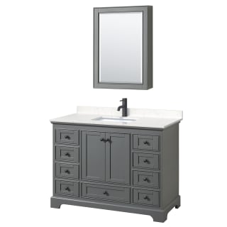 A thumbnail of the Wyndham Collection WCS202048S-VCA-MED Dark Gray / Carrara Cultured Marble Top / Matte Black Hardware