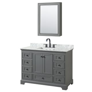 A thumbnail of the Wyndham Collection WCS202048SCMUNSMED Dark Gray / White Carrara Marble Top / Matte Black Hardware