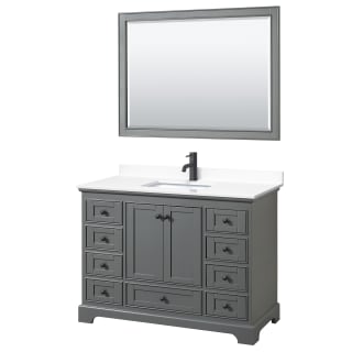 A thumbnail of the Wyndham Collection WCS202048S-VCA-M46 Dark Gray / White Cultured Marble Top / Matte Black Hardware
