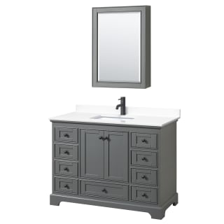 A thumbnail of the Wyndham Collection WCS202048S-VCA-MED Dark Gray / White Cultured Marble Top / Matte Black Hardware