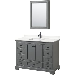 A thumbnail of the Wyndham Collection WCS202048S-QTZ-UNSMED Dark Gray / White Quartz Top / Matte Black Hardware