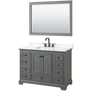 A thumbnail of the Wyndham Collection WCS202048S-QTZ-US3M46 Dark Gray / White Quartz Top / Matte Black Hardware