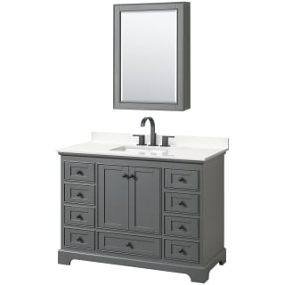 A thumbnail of the Wyndham Collection WCS202048S-QTZ-US3MED Dark Gray / White Quartz Top / Matte Black Hardware