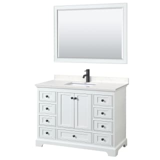 A thumbnail of the Wyndham Collection WCS202048S-VCA-M46 White / Carrara Cultured Marble Top / Matte Black Hardware