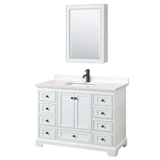 A thumbnail of the Wyndham Collection WCS202048S-VCA-MED White / Carrara Cultured Marble Top / Matte Black Hardware