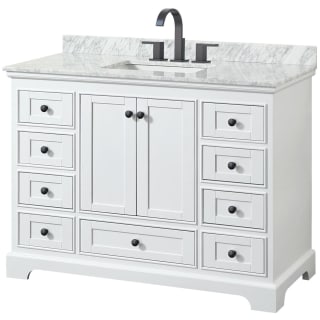 A thumbnail of the Wyndham Collection WCS202048SCMUNSMXX White / White Carrara Marble Top / Matte Black Hardware