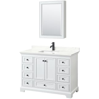 A thumbnail of the Wyndham Collection WCS202048S-QTZ-UNSMED White / Giotto Quartz Top / Matte Black Hardware