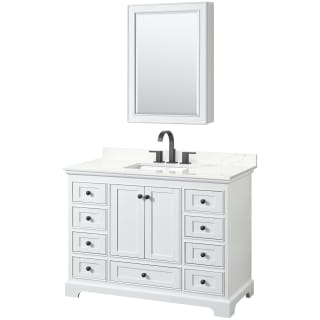 A thumbnail of the Wyndham Collection WCS202048S-QTZ-US3MED White / Giotto Quartz Top / Matte Black Hardware