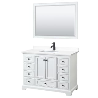 A thumbnail of the Wyndham Collection WCS202048S-VCA-M46 White / White Cultured Marble Top / Matte Black Hardware