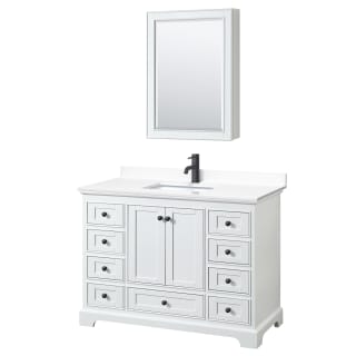 A thumbnail of the Wyndham Collection WCS202048S-VCA-MED White / White Cultured Marble Top / Matte Black Hardware
