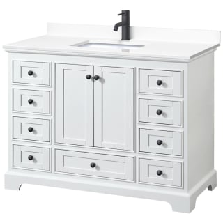 A thumbnail of the Wyndham Collection WCS202048S-VCA-MXX White / White Cultured Marble Top / Matte Black Hardware