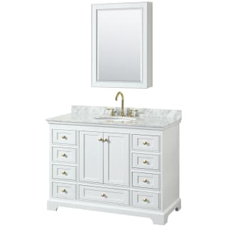 A thumbnail of the Wyndham Collection WCS202048SCMUNOMED White / White Carrara Marble Top / Brushed Gold Hardware
