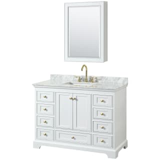 A thumbnail of the Wyndham Collection WCS202048SCMUNSMED White / White Carrara Marble Top / Brushed Gold Hardware