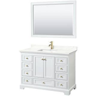 A thumbnail of the Wyndham Collection WCS202048S-QTZ-UNSM46 White / Giotto Quartz Top / Brushed Gold Hardware