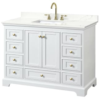 A thumbnail of the Wyndham Collection WCS202048S-QTZ-US3MXX White / Giotto Quartz Top / Brushed Gold Hardware
