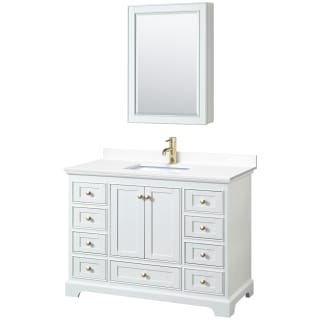 A thumbnail of the Wyndham Collection WCS202048S-VCA-MED White / White Cultured Marble Top / Brushed Gold Hardware