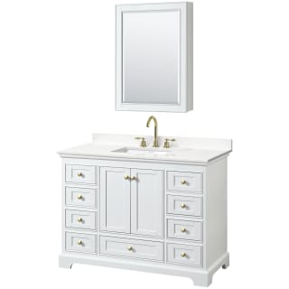 A thumbnail of the Wyndham Collection WCS202048S-QTZ-US3MED White / White Quartz Top / Brushed Gold Hardware