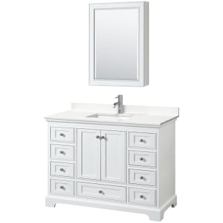 A thumbnail of the Wyndham Collection WCS202048S-QTZ-UNSMED White / White Quartz Top / Polished Chrome Hardware